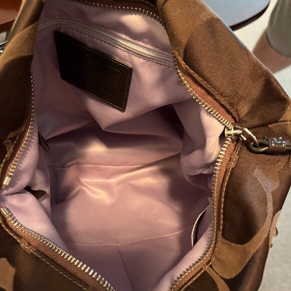 Coach Purse - Brown Jacquard with Silky Lavender Interior - Picture 6 of 6